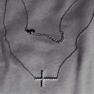 Dazzling Silver Cross Pendant Necklace